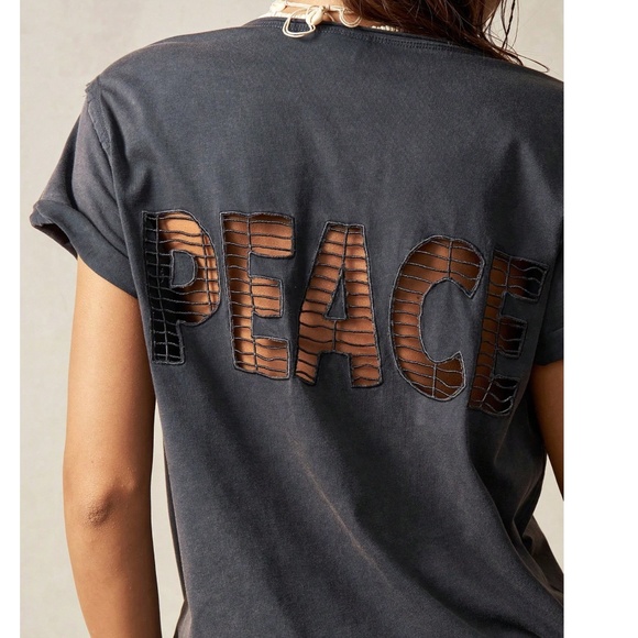 Mineral Wash V neck Reverse Stitch Short Sleeve Top - Picture 1 of 6